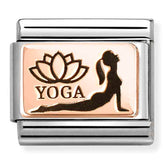 Nomination Composable Classic Link 430111/32 Yoga Cobra Pose in 9K Rose Gold & Enamel